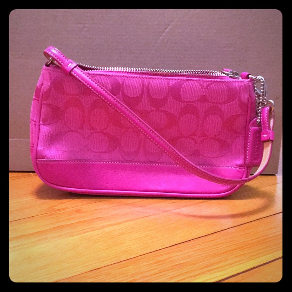 Authentic pink signature C Coach purse